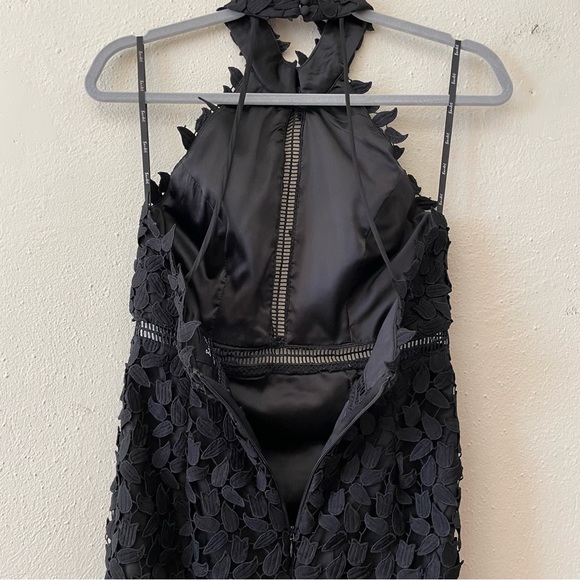 Bardot Gemma Lace Halter Sheath Dress Black 4 - Picture 10 of 15